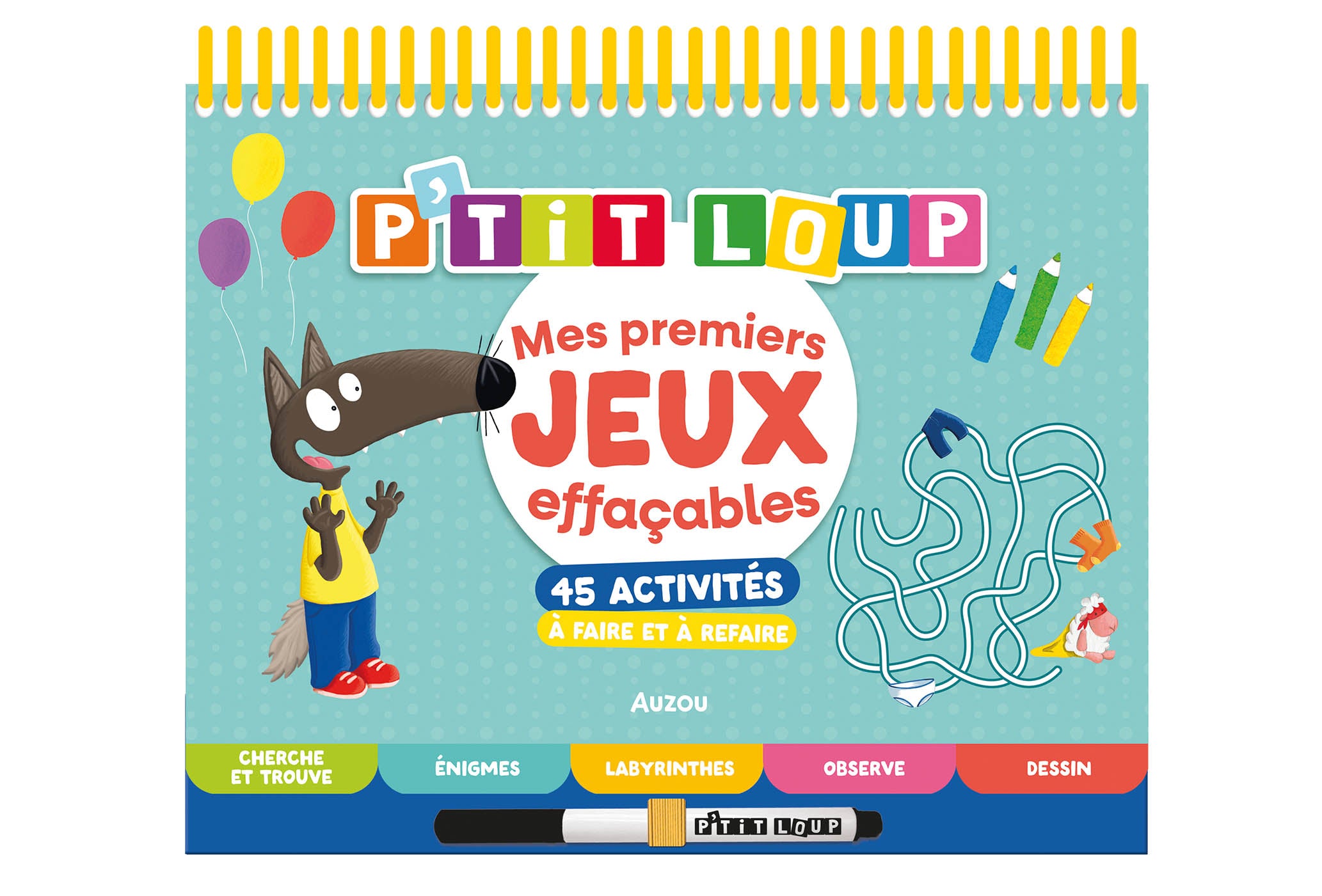 P'tit Loup L'espace Mes premiers jeux effaçables