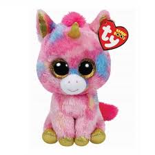 Peluche licorne à gros yeux multiocolore 13''