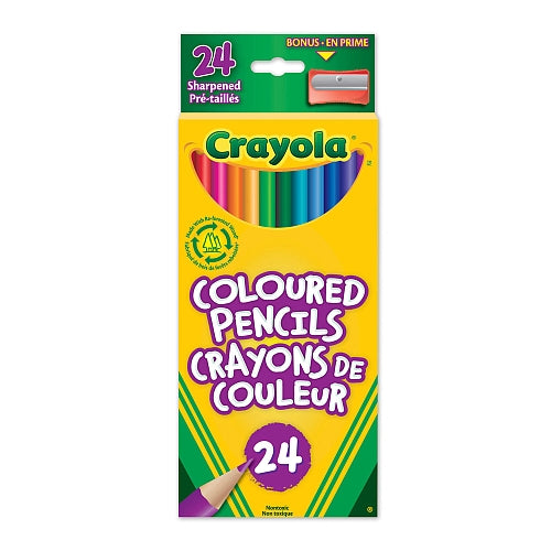 24 Crayons De Bois avec taille crayon