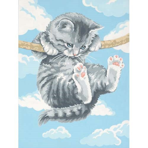 Peinture à numéros - Tiens-bon petit chaton 9X12''