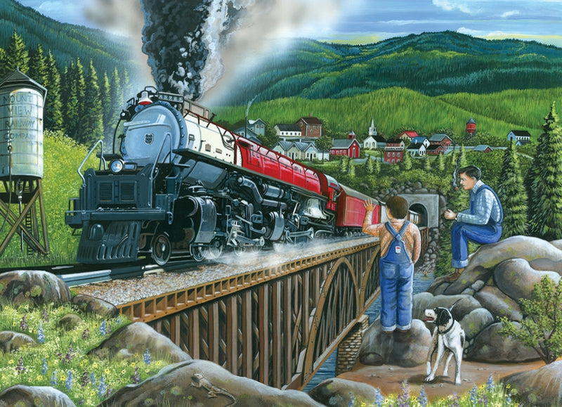 Train à vapeur quittant le village 275 pièces XXL