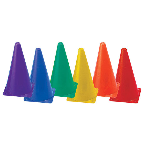 6 cônes de couleurs 9"