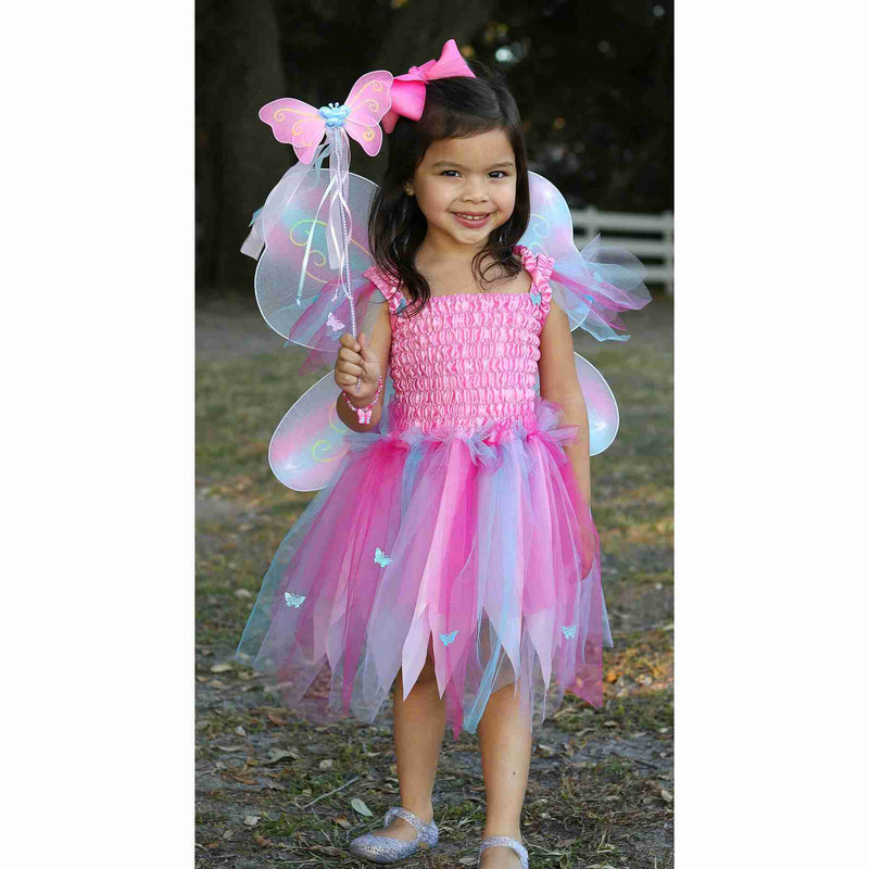 Costume robe papillon avec ailes rose