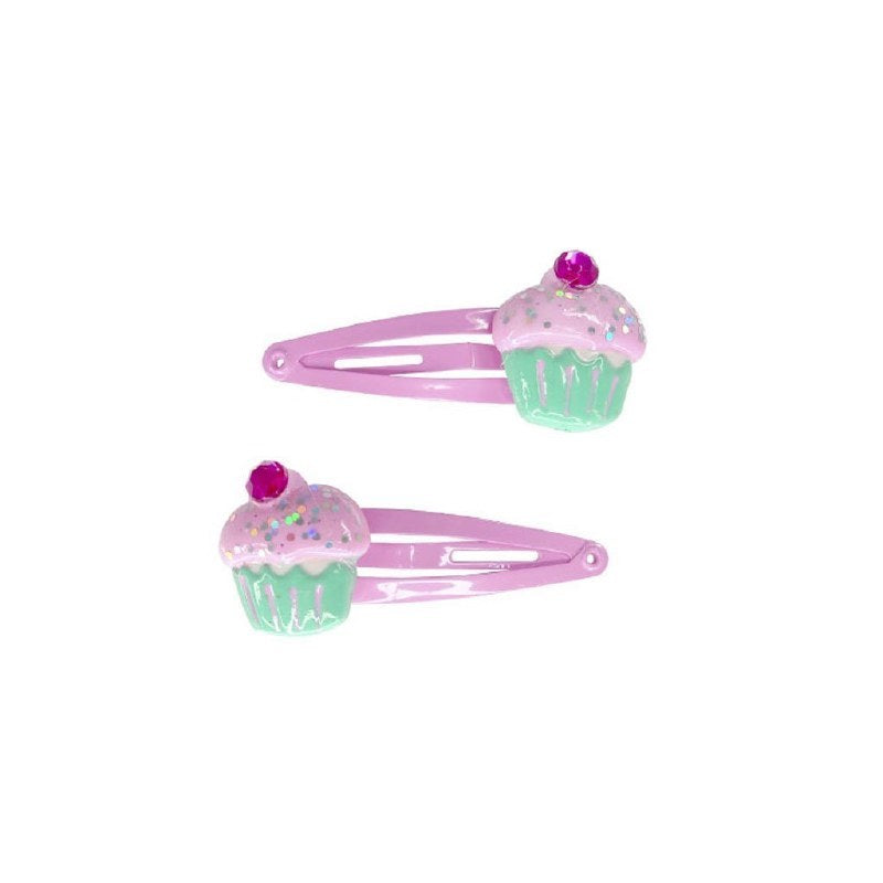 2 barrettes petits gâteaux (cupcake)