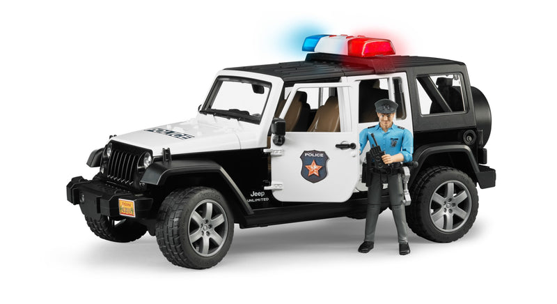 Jeep Wrangler de police avec policier