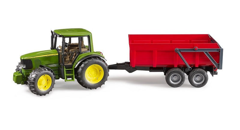 Tracteur John Deere 6920 avec remorque rouge