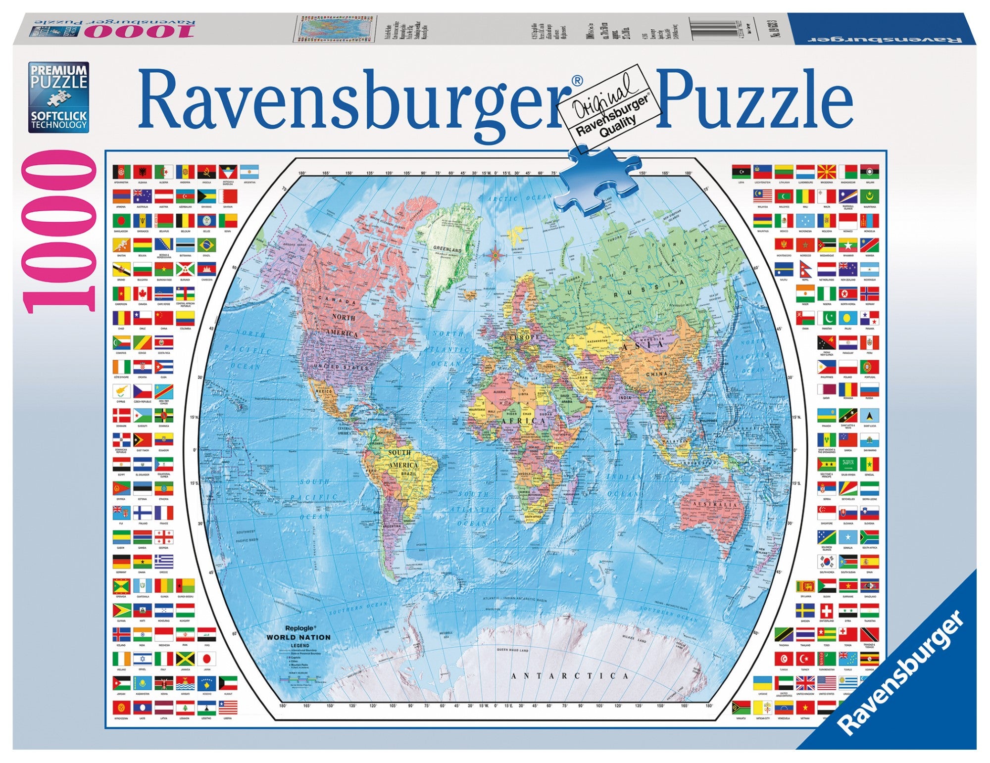 Carte du monde politique Casse-tête de 1000 pièces