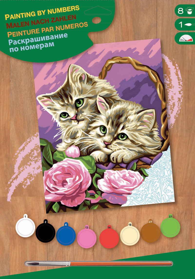 Peinture à numéros - Panier de chatons