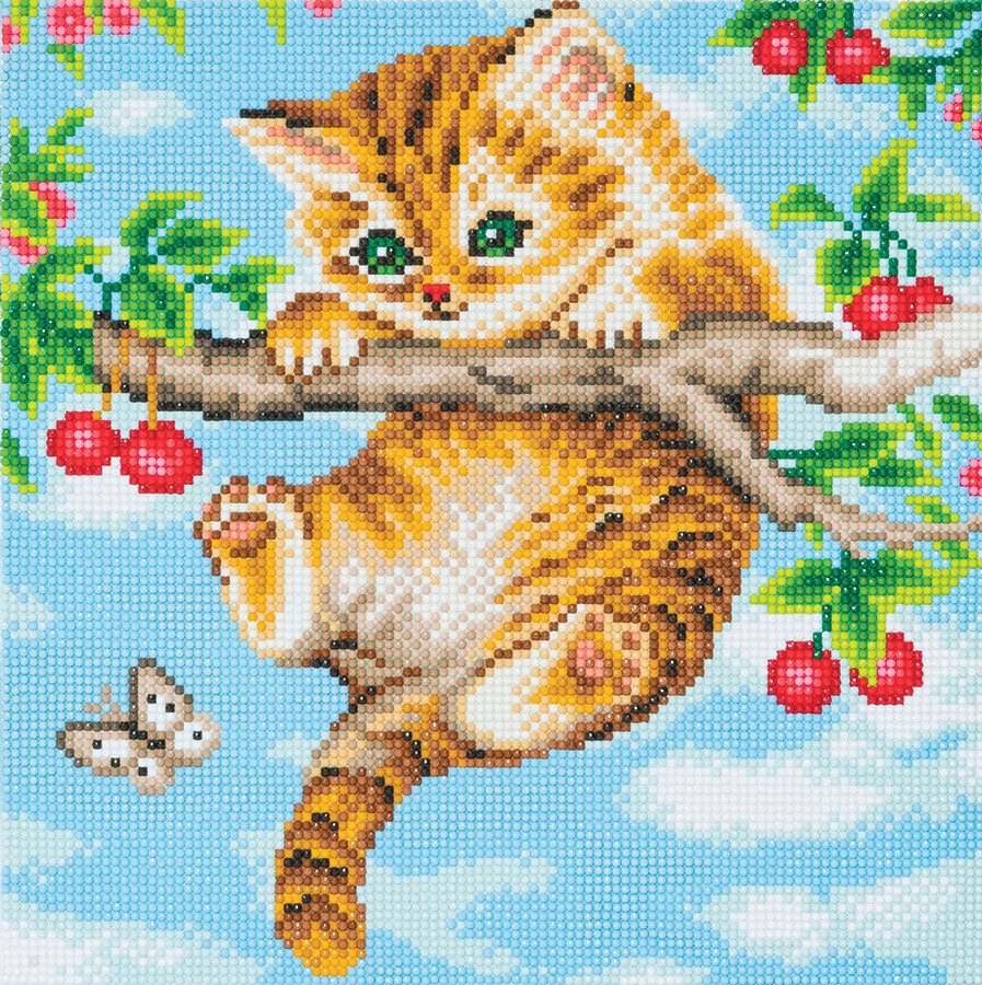 Peinture diamants Cherry Kitten 12'' X 12''