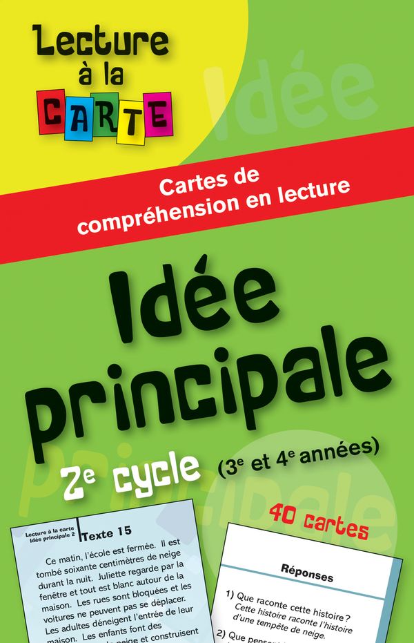 Lecture à la carte idée principale 2e cycle