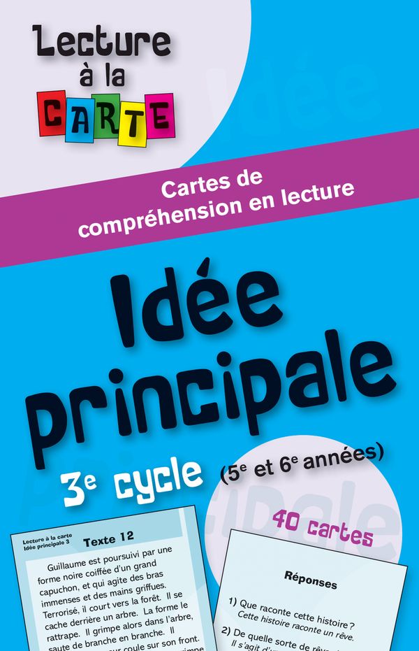 Lecture à la carte idée principale 3e cycle