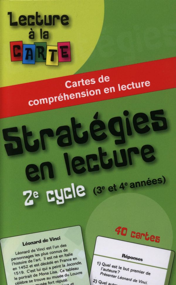 Lecture à la carte Stratégies en lecture 2e cycle