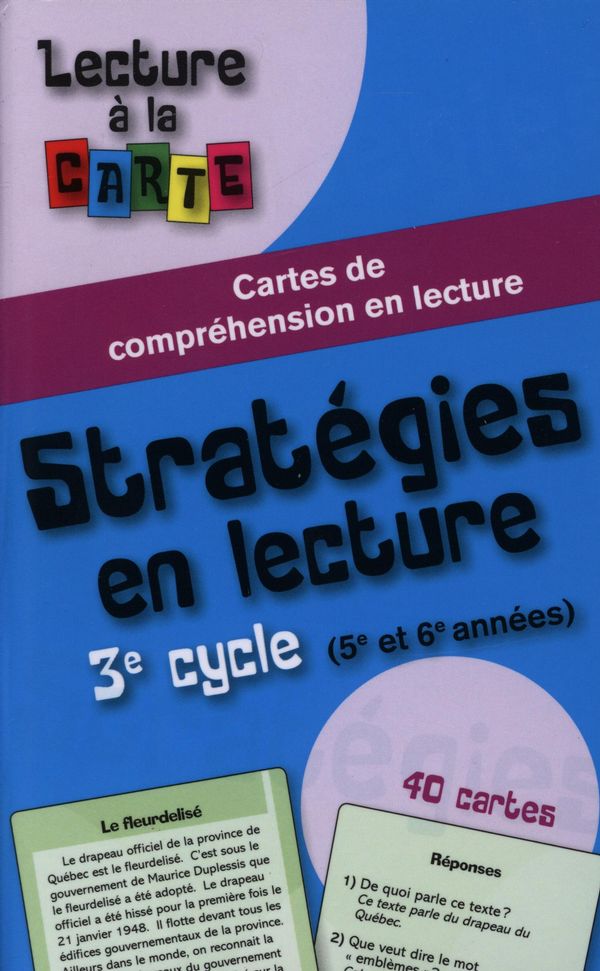 Lecture à la carte Stratégies en lecture 3e cycle