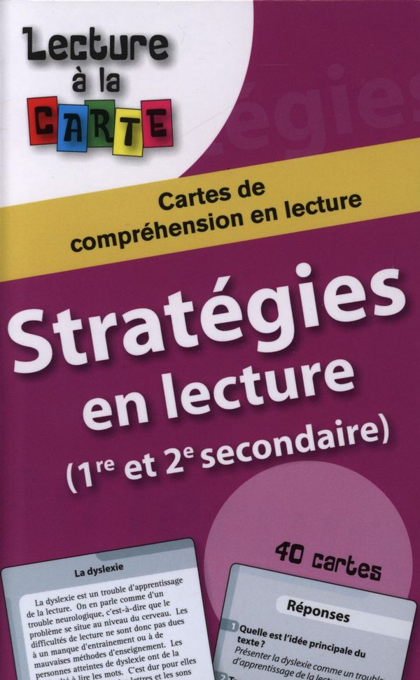 Stratégies en lecture 1re et 2e secondaire