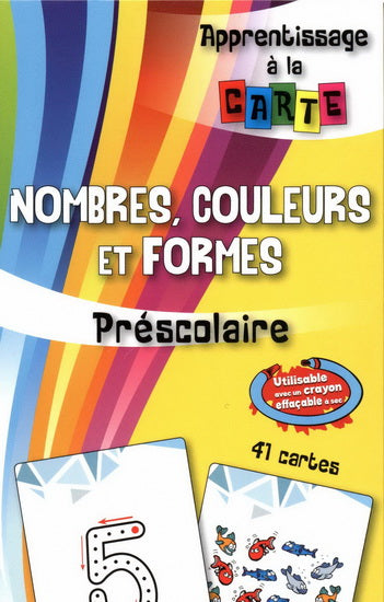 Cartes préscolaire Nombres, couleurs et formes