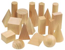 Solides géométriques en bois (19 pieces)