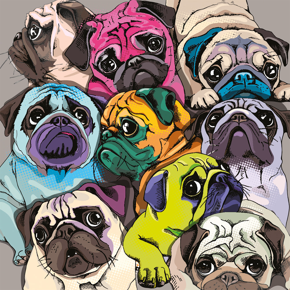 Diamond Dotz Un monde de Pugs