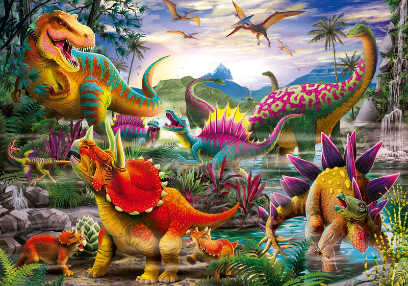 Dinosaures colorés - Casse-tête de 35 pièces