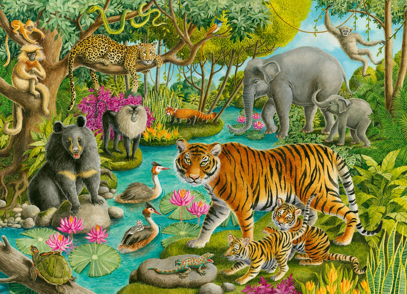 Les animaux de l'Inde - Casse-tête de 60 pièces