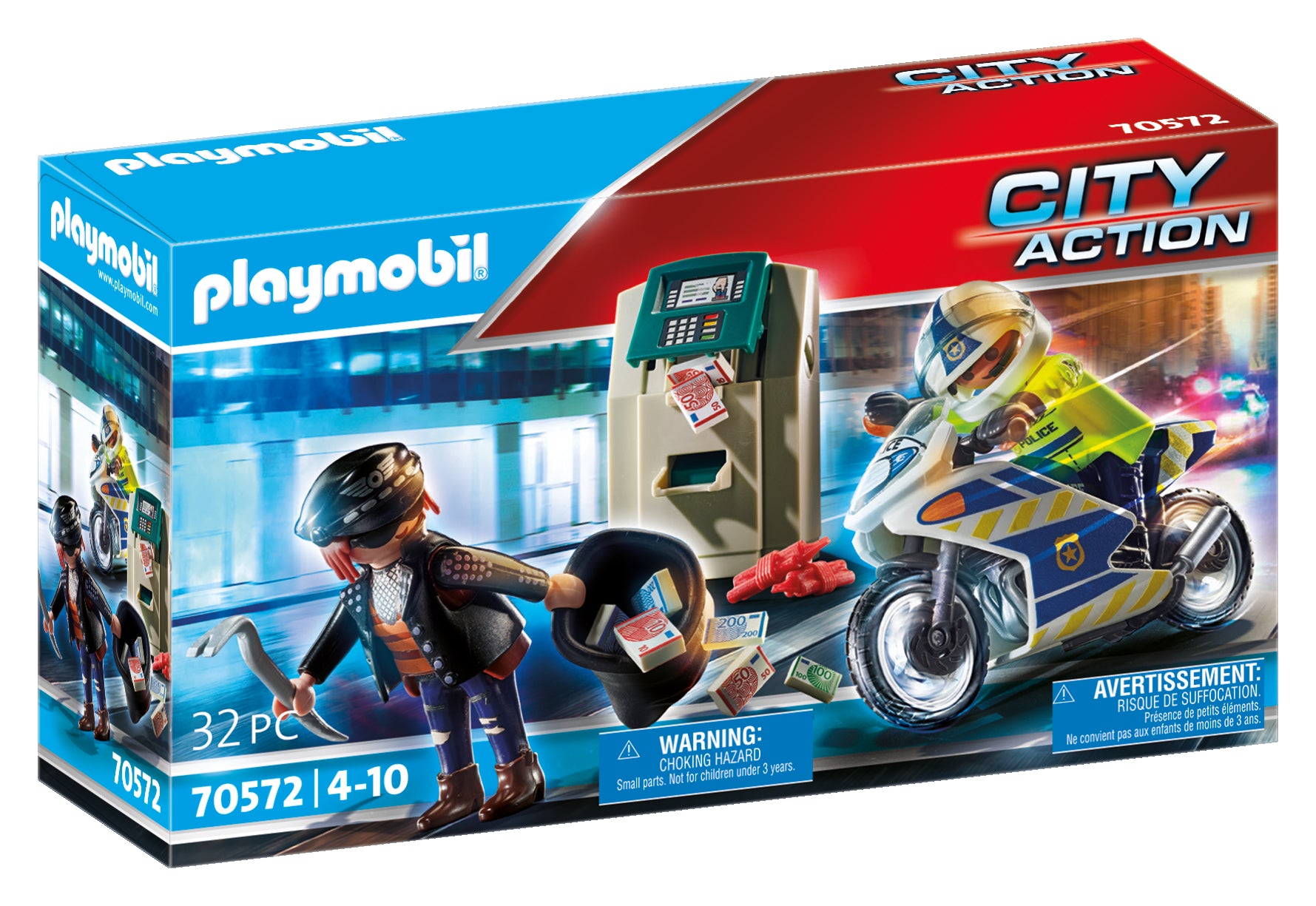 Playmobil - Policier avec moto et voleur