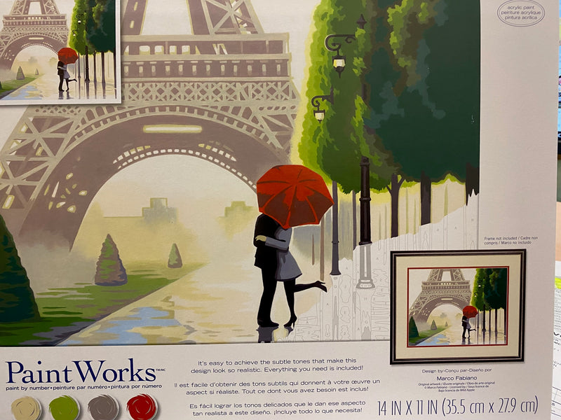 Peinture à numéros : Romance à Paris, 14X11"
