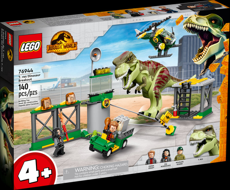 LEGO Jurassic World 76944 L'Évasion du T. Rex, Figurines et Jouet