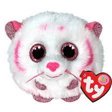 Peluche Puffies tigre rose et blanc Tabor