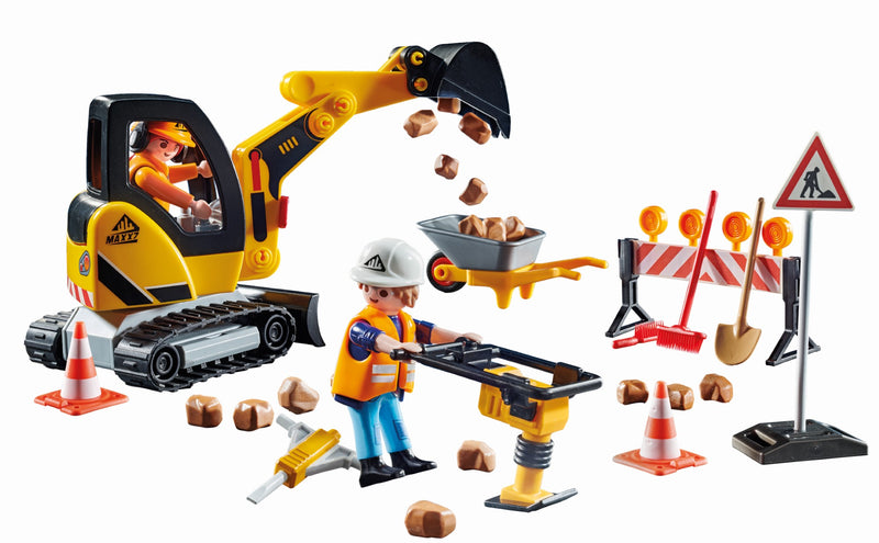 Ouvriers de voirie Playmobil City Life chantier 71045 - La Grande