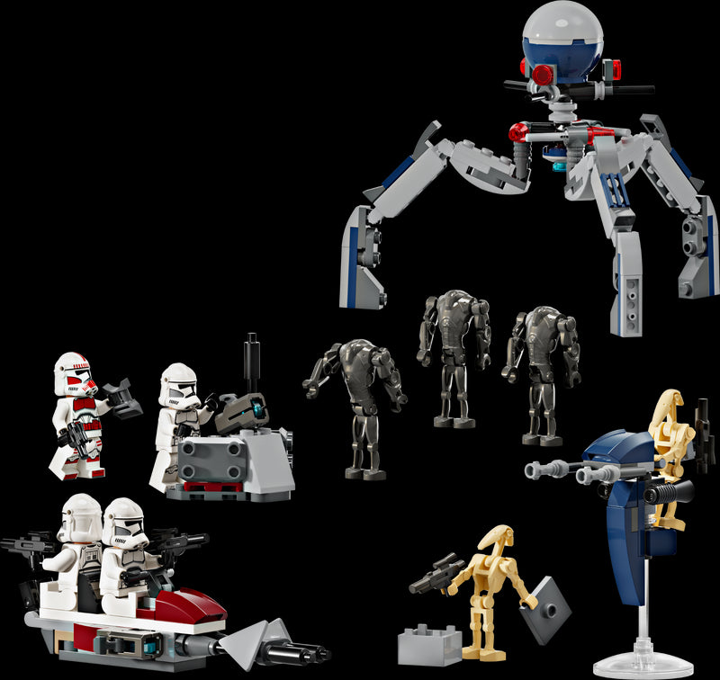 Ensemble de combat Clone Trooper et droïdes combat