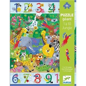Puzzle géant, 1 à 10 jungle, 54 pcs
