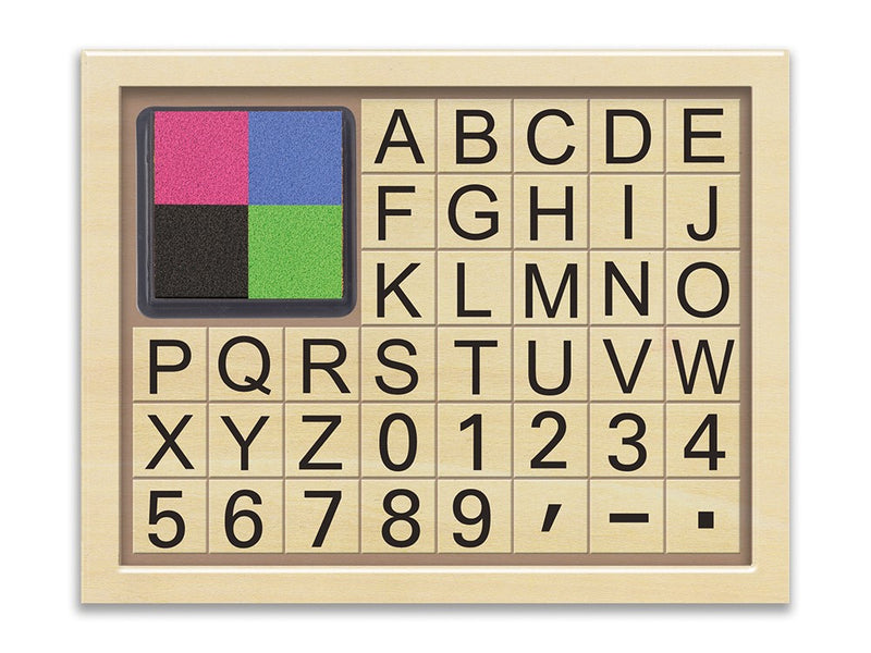 Coffret d'étampes mini alphabet et chiffres