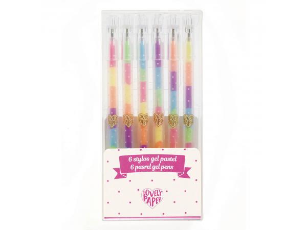 Ensemble de 6 stylos gel pastel