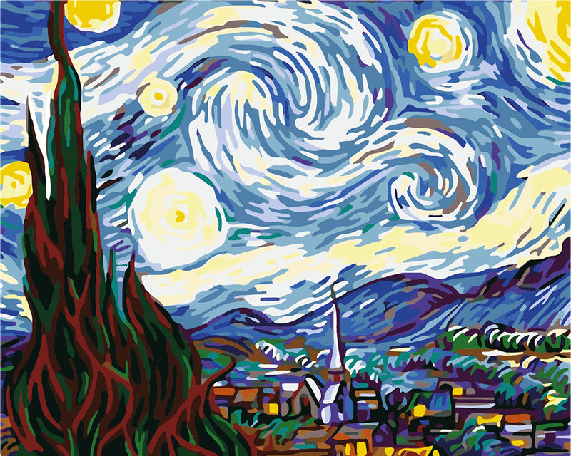 Van Gogh Nuit Étoilée sur cadre