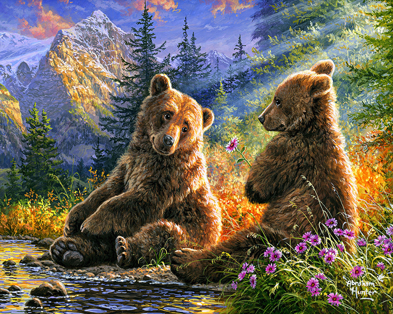 Couple d'ours sur cadre