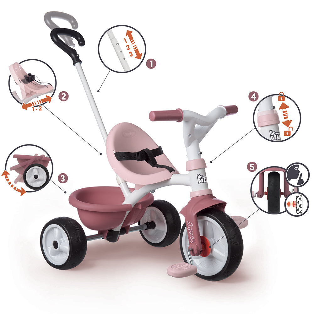 Smoby - Tricycle Be Move Rose