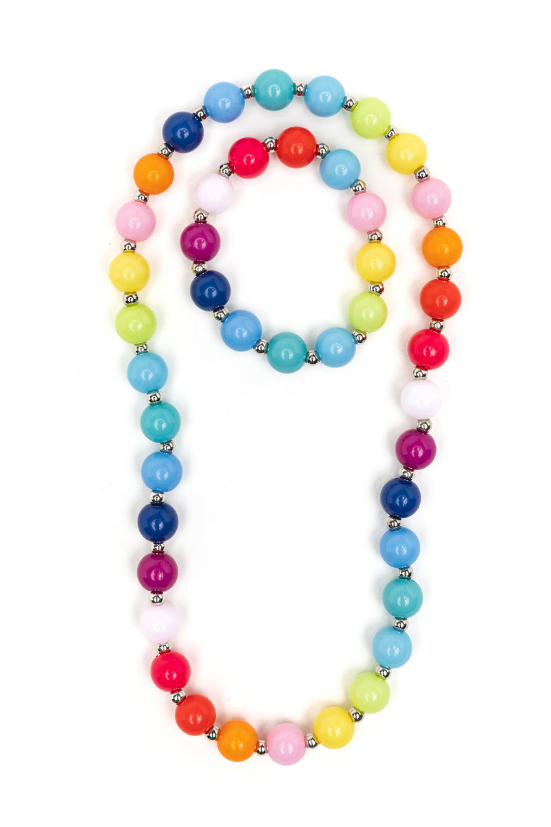 Ensemble collier et bracelet perles Bubblegum