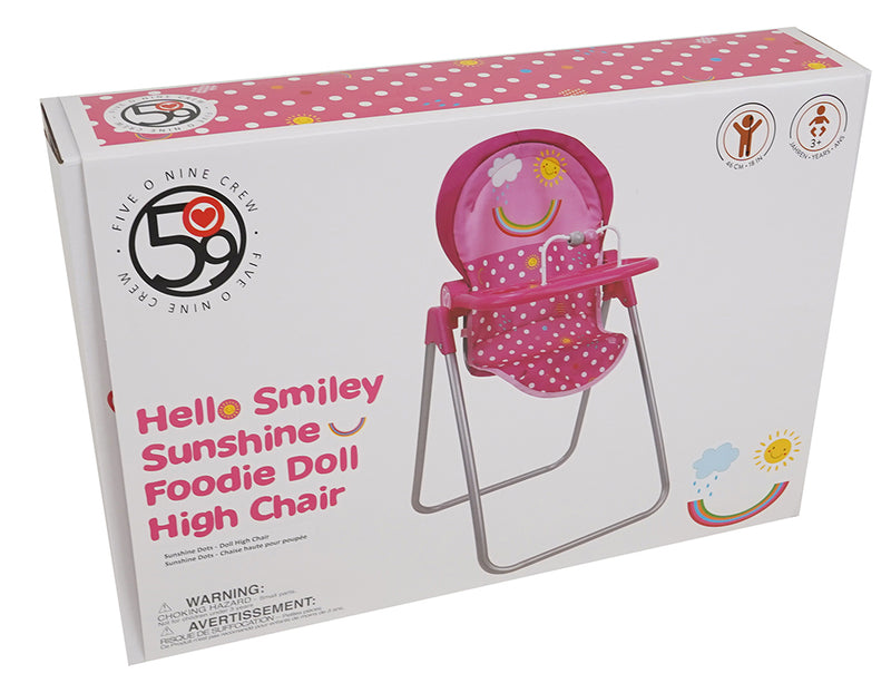Sunshine Dots - Chaise haute pour poupée