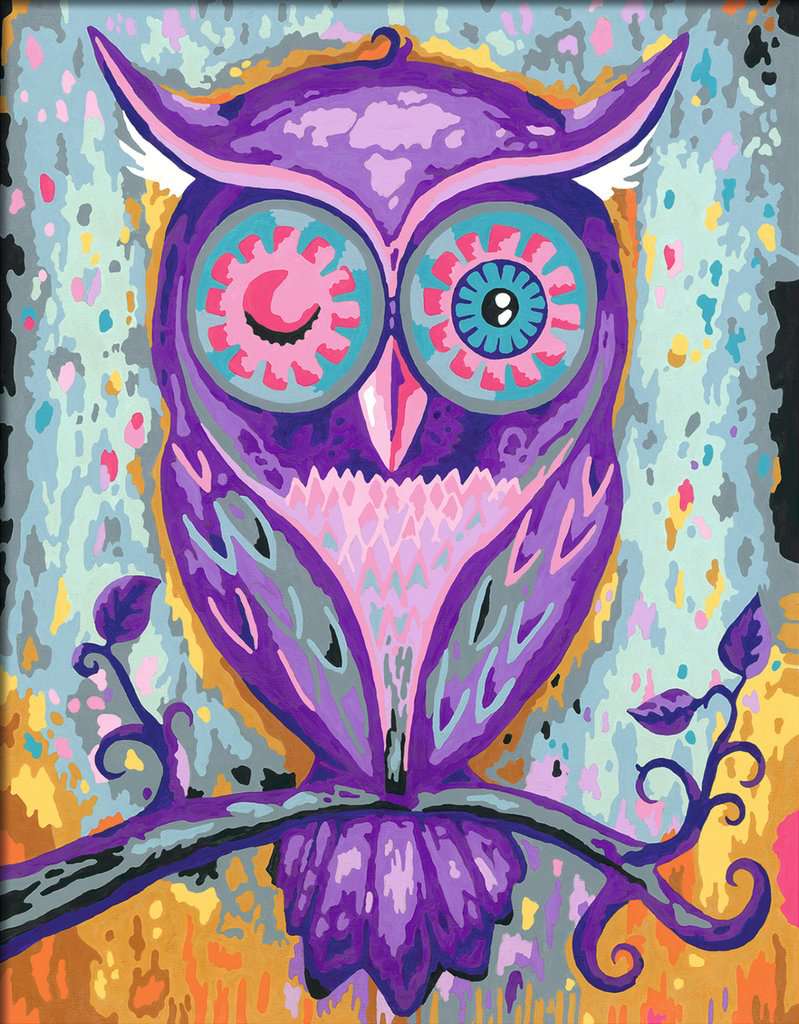 CreArt - Hibou rêveur 24 X 30 cm