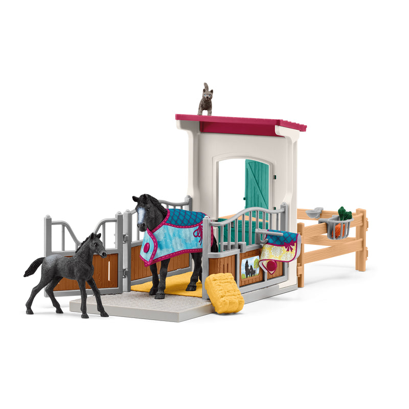 Figurine Box à cheval avec Jument et Poulain