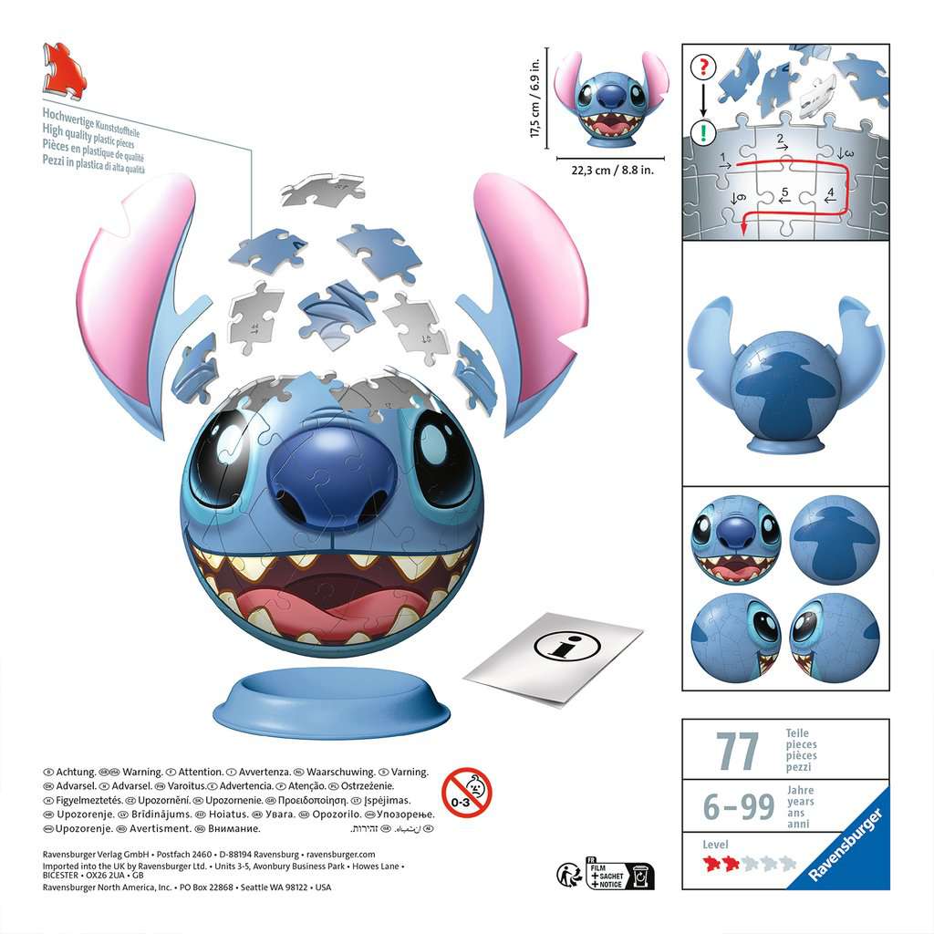 Puzzle ball Stitch  Casse-tête de 3D de 72 pièces