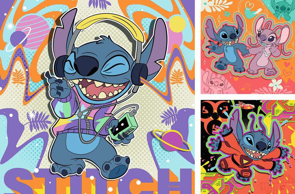 Jouer toute la journée Disney Stitch, 3 x 49 pcs