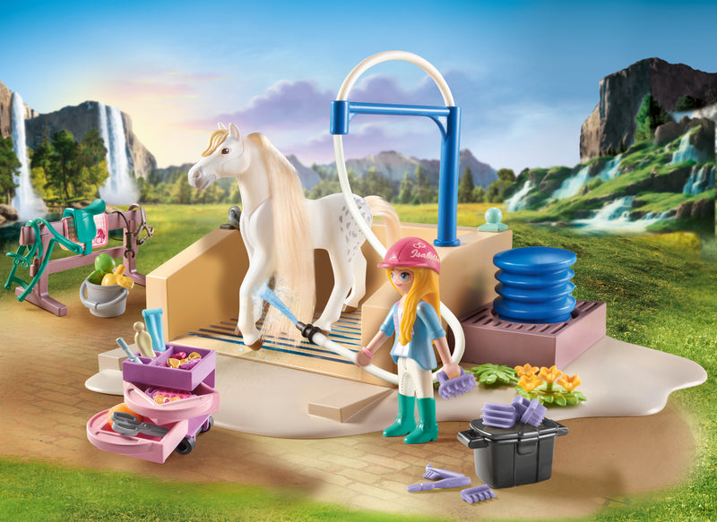 Isabella et Lioness - aire de lavage pour chevaux