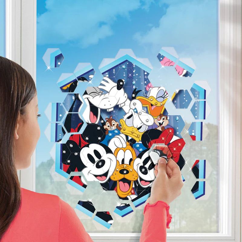 Mosaique d'art de fenêtre Mickey et ses amis
