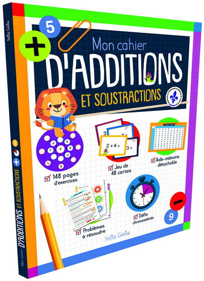 Mon cahier d'additions et de soustractions