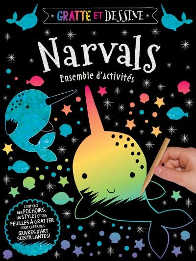 Narvals Ensemble d'activités Gratte et dessine